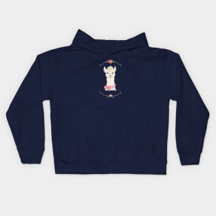 Floral Bust of a Llama Kids Hoodie